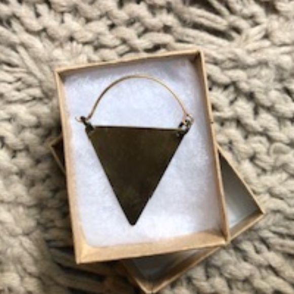 Artisan Handmade Triangle Drop Earrings *NWOT* - Picture 3 of 4